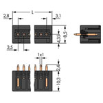 WAGO 734-140/105-604 Male MCS-MINI 10P 3.5mm Straight Solder Pins