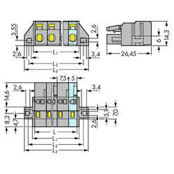 WAGO 231-212/031-000 Female Panel Fixing Flanges 12P Pitch 7.5mm0