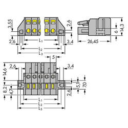 WAGO 231-113/031-000 Female Panel Fixing Flanges 13P Pitch 5mm