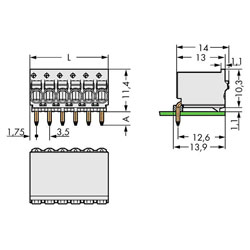 WAGO 2091-1355 picoMAX® eCOM 3.5 Female Grip Plate 5P Angled