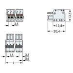 WAGO 2734-106/033-000 Female MCS-MINI 6P 3.5mm Push Buttons