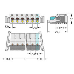 WAGO 2721-211/037-000 Female MCS-MIDI 11P 7.5mm Locking Levers Push Buttons0