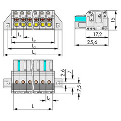 WAGO 2721-116/031-000 Female MCS-MIDI 16P 5mm Flanged Push Buttons0