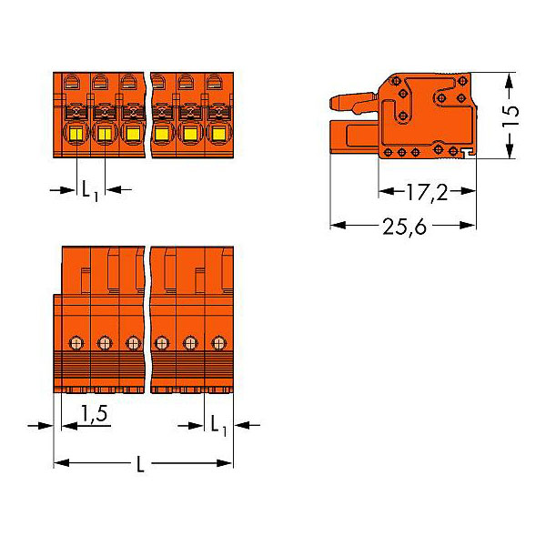 WAGO 2231-302/026-000 Female 2P Pitch 5.08 mm Push-button