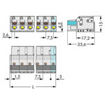 WAGO 2721-202/026-000 Female MCS-MIDI 2P 7.5mm Push Buttons
