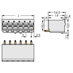 WAGO 2092-1156 picoMAX® eCOM 5.0 Female 6P Grip Plate Straight