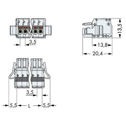 WAGO 2734-102/037-000 Female MCS-MINI 2P 3.5mm Locking Levers Push Buttons