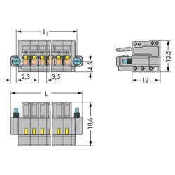 WAGO 2734-105/107-000 Female MCS-MINI 5P 3.5mm Screw Flange Push Buttons