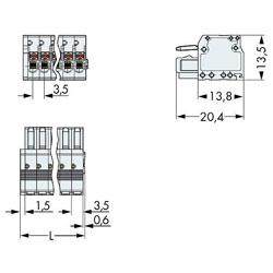 WAGO 2734-108 Female MCS-MINI 8P 3.5mm Push Buttons