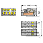 WAGO 231-104/026-000 MCS MIDI 4 Pole 16A 5mm Free Plug Codable Latch Grey