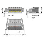 WAGO 2231-104/037-000 Female Locking Levers 4P Pitch 5mm Push-button