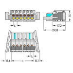 WAGO 2721-104/037-000 Female MCS-MIDI 4P 5mm Locking Levers Push Buttons