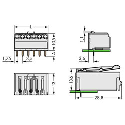 WAGO 2091-1326 picoMAX® 3.5 Female 6P Angled