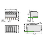 WAGO 2091-1326 picoMAX® 3.5 Female 6P Angled