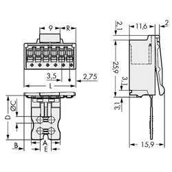 WAGO 2091-1504/002-000 picoMAX® 3.5 Male 4P THR Tape