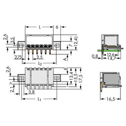 WAGO 2091-1426/005-000 picoMAX® 3.5 Male Flanged 6P Angled