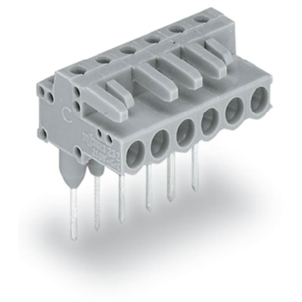 WAGO 232-240/005-000 Female MCS-MIDI 10P 5mm DIN Rail Angled Long Pins