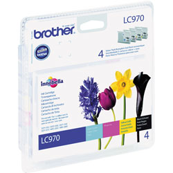 Brother Ink Cartridges Combo Pack Original LC970BK + LC970C + LC970M + LC970Y BC