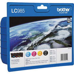 Brother Ink Cartridges Combo Pack Original LC985BK + LC985C + LC985M + LC985Y B