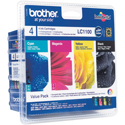 Brother Ink Cartridges Combo Pack LC1100BK+LC1100C+ LC1100M+LC1100Y BCMY