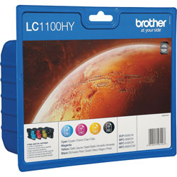 Brother Ink Cartridges Combo Pack LC1100HYBK+LC1100HYM+LC1100HYM+LC1100HYC BCMY