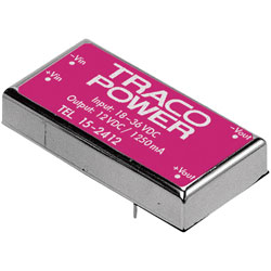 TracoPower TEL 15-2412 15W DC-DC Converter 18 - 36V DC In 12V DC 1250mA Out