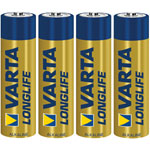 Varta 4106101414 Longlife Alkaline AA 1.5V Battery Pack of 4