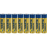 Varta 4106101308 Longlife Alkaline AA 1.5V Battery Pack of 8