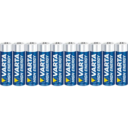 Varta High Energy Alkaline AA 1.5V Battery Pack of 10