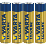 Varta 4103101414 Longlife Alkaline AAA 1.5V Battery Pack of 4