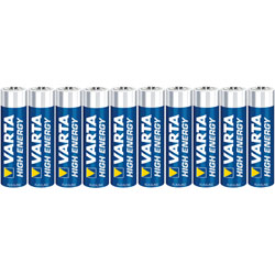 Varta High Energy Alkaline AAA 1.5V Battery Pack of 10