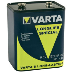 Varta 439101111 Zinc Carbon 6F100 9V 4.6Ah Battery