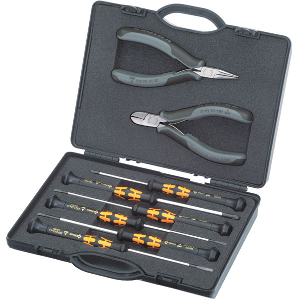 Knipex 00 20 18 ESD Electronics Pliers &amp; Screwdrivers Set - 8 Piece