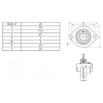 UBC Bearing SBPFL 204 Flange Bearing - Steel Plate Galvanised