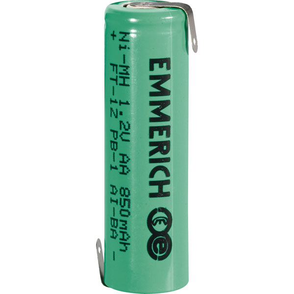 Emmerich 255023 NiMH AA Size 1.2V 850mAh Rechargeable Battery Tagged