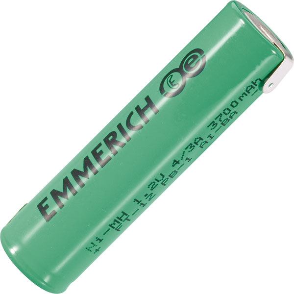 Emmerich 255037 NiMH 4/3 A Size 1.2V 3700mAh Rechargeable Battery ...