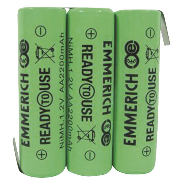 Emmerich 255066 NiMH AA 3.6V 2200mAh ZLF 3-Cell Ready To Use Batte...