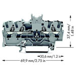 WAGO 2001-1441 Dbl. Potential Terminal Block Grey 2.5mm²