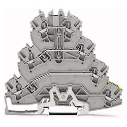 WAGO 2002-4157 L1/L2/L3/PE Quadruple Deck Terminal Block Grey