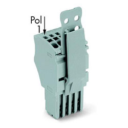 WAGO 2020-106/143-000 6-way 1 Conductor F Plug w Strain Relief & Locking