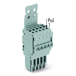 WAGO 2020-105/143-000 5-way 1 Conductor F Plug w Strain Relief & Locking