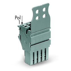 WAGO 2022-104/133-000 4p 1 Conductor F Plug w Strain Relief AWG 22-12