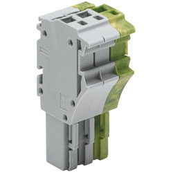 WAGO 2022-103/000-036 3p 1 Cond F Plug w Gnd Base Grn-ylw AWG 22-12