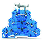 WAGO 2002-3234 N/N/N Triple Deck Through/Through Terminal Block Blue
