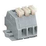WAGO 261-153/331-000 3-way 2-Cndtr. Push Btn. Snap-in Strip Grey AWG28-14