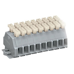 WAGO 261-153/341-000 3-way 2-Cndtr. 2 Push Btn. Snap-in L Grey AWG28-14