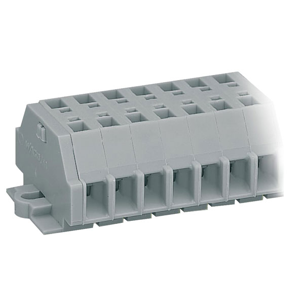  261-155 5-way 2 Conductor Snap In Terminal Strip Grey AWG28-14