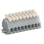 WAGO 261-160/341-000 10-way 2-Cndtr. 2 Push Btn. Snap-in Grey AWG28-14