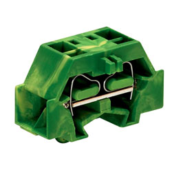 WAGO 261-347 4 Conductor Snap In Terminal Block Green-yellow