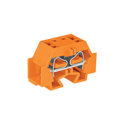 WAGO 262-336 4 Conductor Fixing Flanges Terminal Block Orange